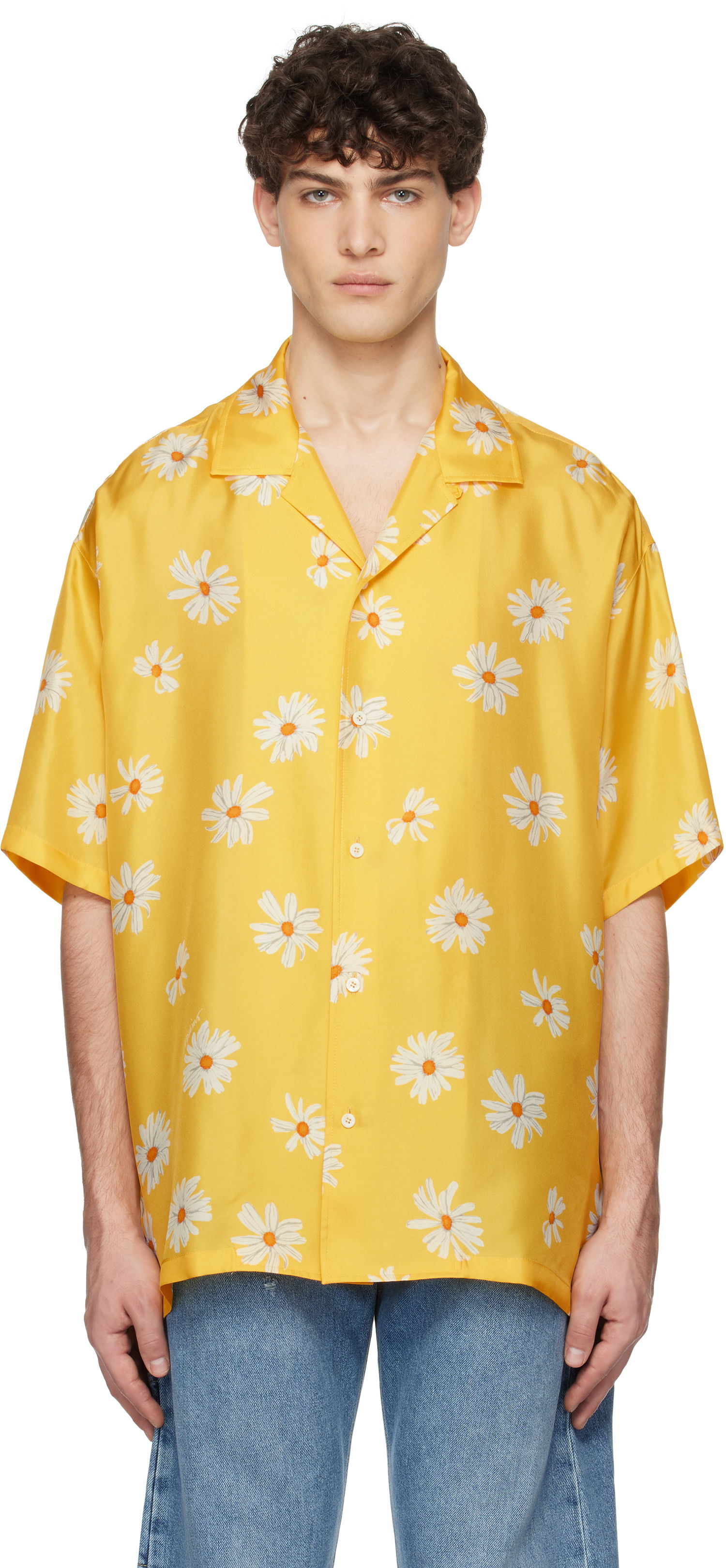 Košeľa Moschino Moschino Allover Daisy Print Shirt Žltá | 251ZZA022602611024, 0