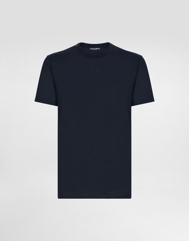 Tričko Dolce & Gabbana Dolce & Gabbana Cotton T-Shirt with DG Logo Navy | G8RN8ZFU75FS8282, 0