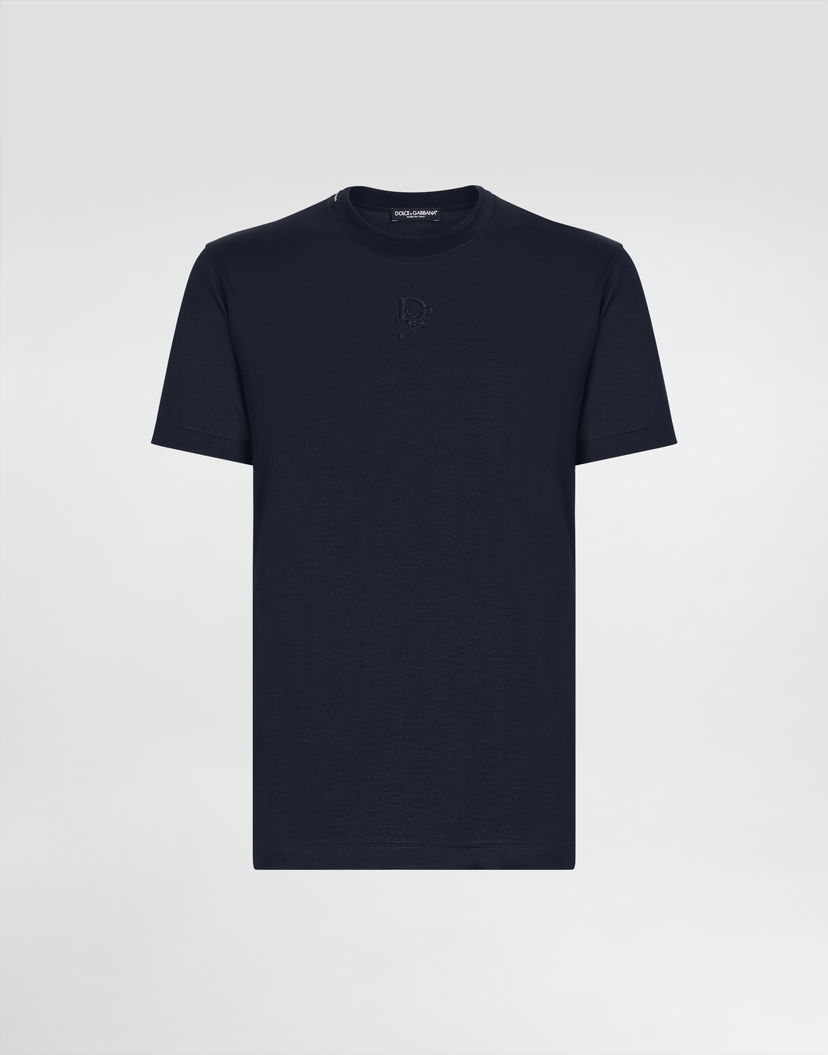 Tričko Dolce & Gabbana Dolce & Gabbana Cotton T-Shirt with DG Logo Navy | G8RN8ZFU75FS8282