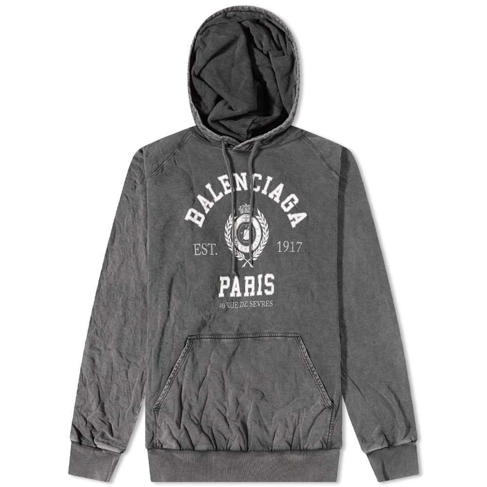 Mikina Balenciaga Varsity Logo Oversized Popover Hoody Black Čierna | 697879-TMV99-1000, 0