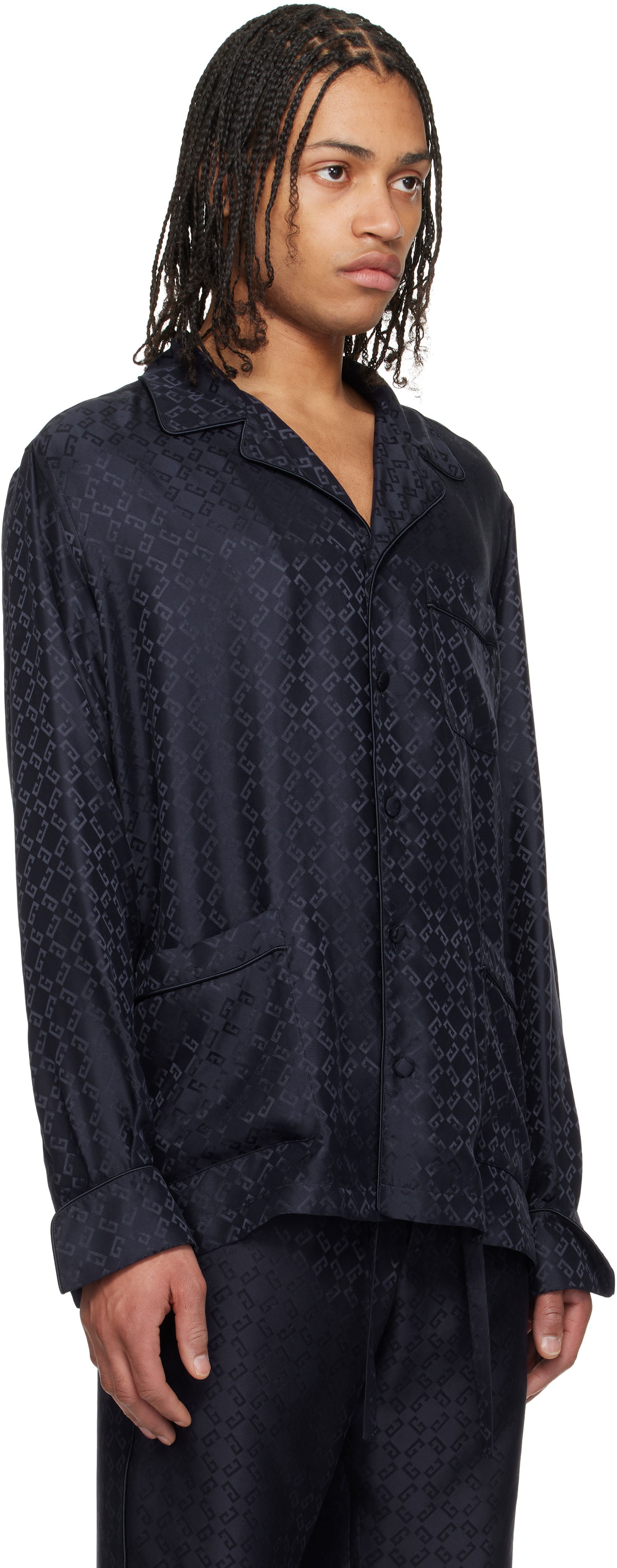 Pyžamo Givenchy Givenchy Monogram 72 Jacquard Pyjama Shirt Čierna | BM612J15U4401, 1