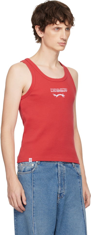 Tielko Charles Jeffrey Loverboy Charles Jeffrey LOVERBOY Logo Ribbed Tank Top Červená | 54080405, 1