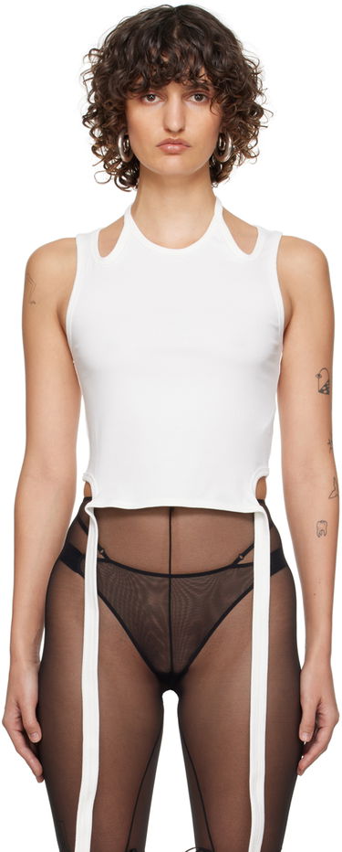 Tielko Dion Lee Double Tie Crop Tank Top Biela | A3398P21, 0