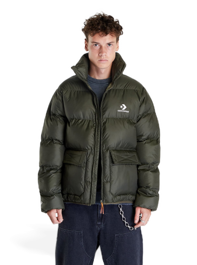 Prešívaná bunda Converse Patch Pocket Core Puffer Zelené | 10023798-A02