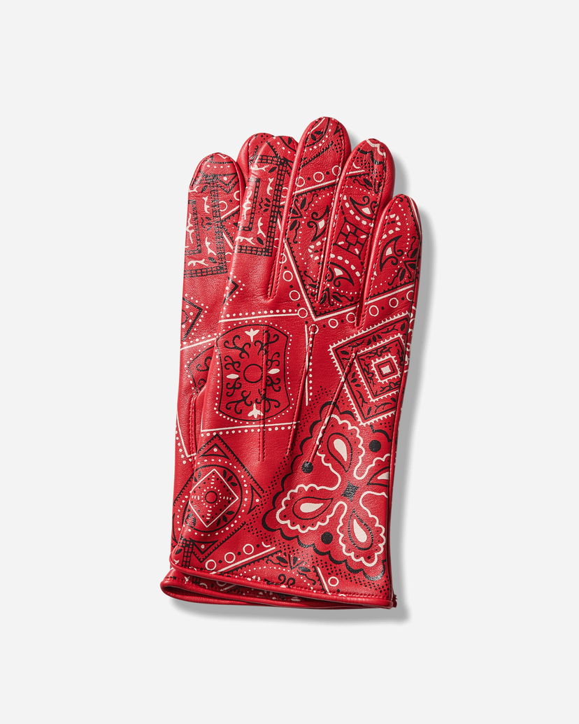 Rukavice KAPITAL Leather Cookie Bandana Gloves Červená | K2409XG506 RED
