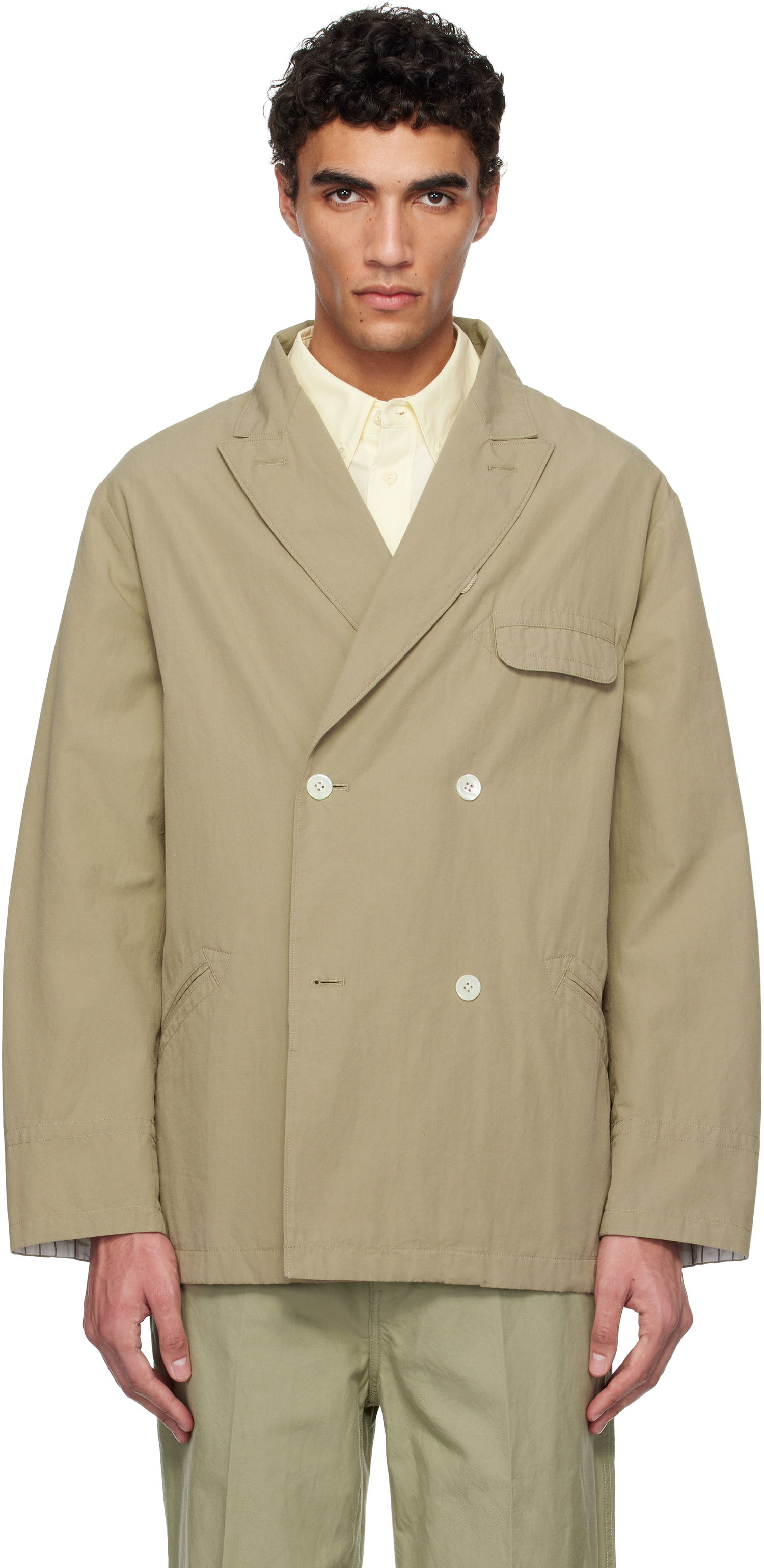 Bunda NANAMICA Nanamica Double-Breasted Club Blazer Béžová | S25SA070U, 0