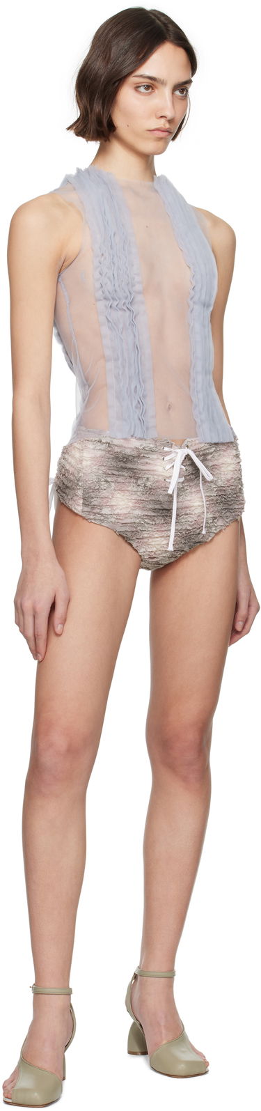 Tielko Collina Strada Collina Strada Dandelion Sheer Ruffle Tank Top Šedá | XX3073, 3