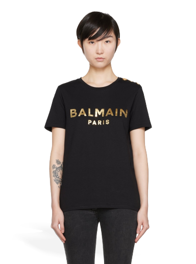 Tričko Balmain Organic Cotton T-Shirt Čierna | YF1EF005BB28