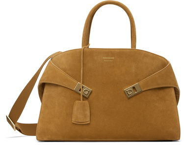 Kabelka FERRAGAMO Ferragamo Hug Suede Shoulder Bag Hnedá | 779242, 0