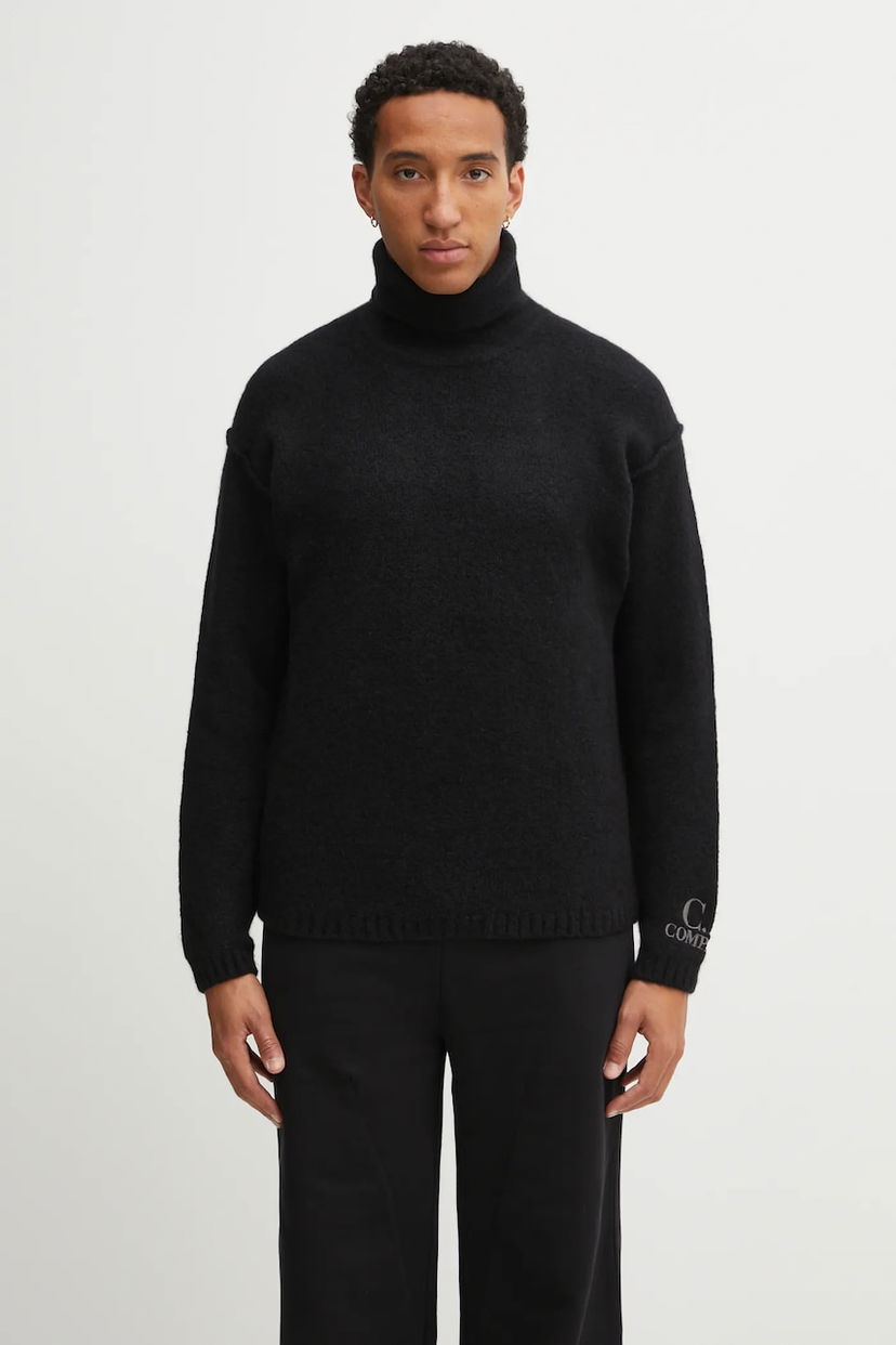 Sveter C.P. Company Wool Blend Turtleneck Sweater Čierna | 19CMKN281A110509A