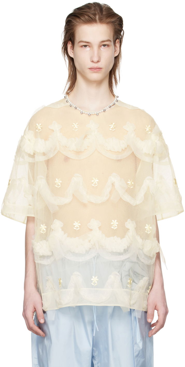 Tričko Simone Rocha Simone Rocha Embroidered Cake T-Shirt Žltá | 5151 1069, 0