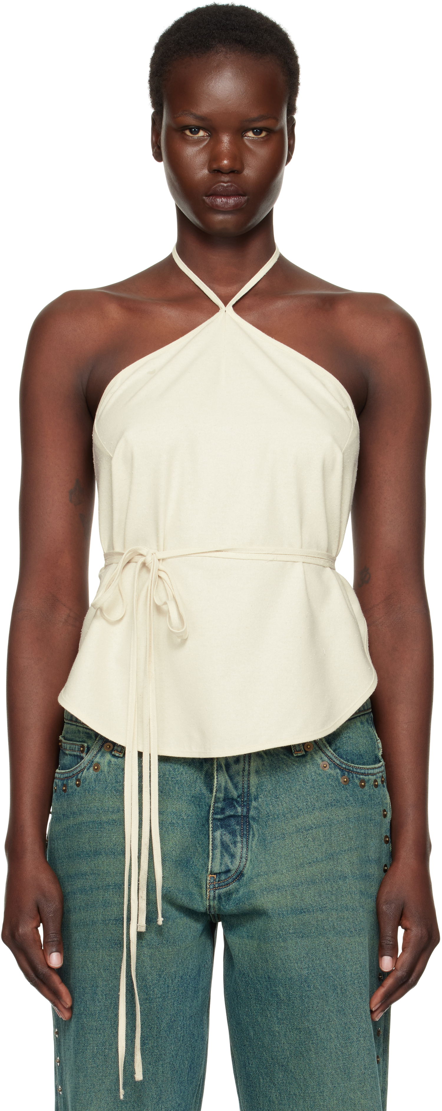 Tielko Baserange Baserange Mar Halter Neck Wrap Camisole Béžová | TOMA-WS-000, 0