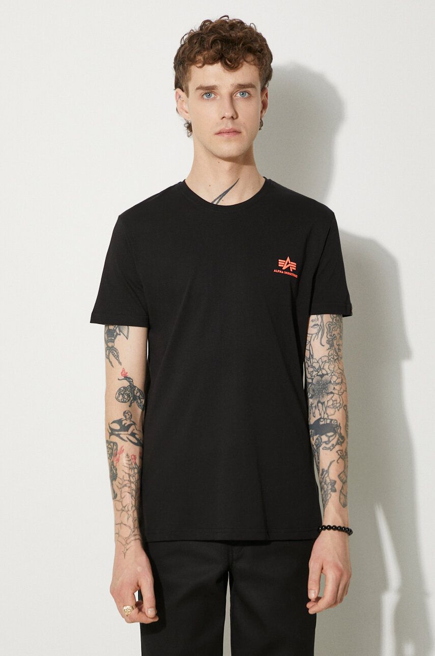 Tričko Alpha Industries T-Shirt With Print Čierna | 128507RP.614, 0