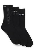 Three-pack of short socks with lettering and geometric pattern