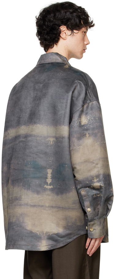 Košeľa Feng Chen Wang Feng Chen Wang Printed Faux-Chamois Shirt Šedá | FUF18SR01, 2