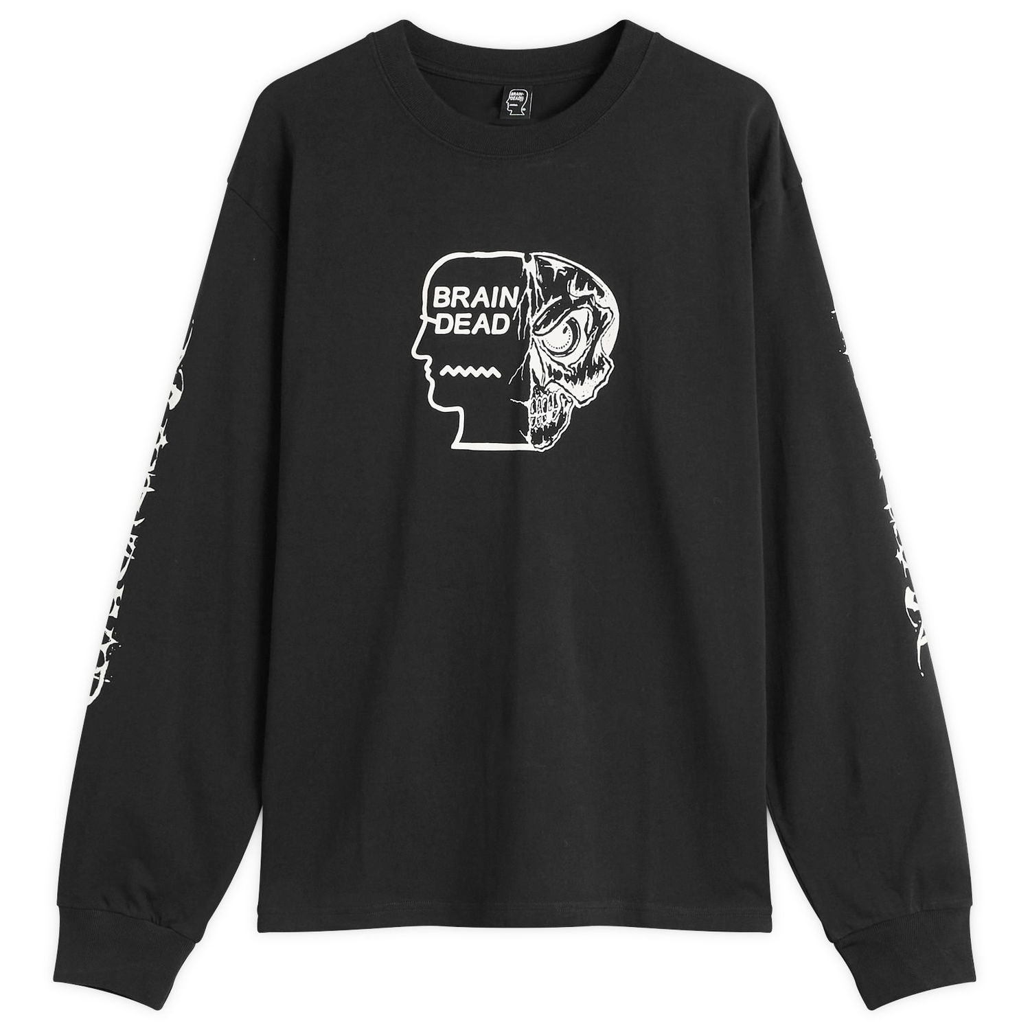 Tričko Brain Dead Brain Dead Skull Mech Long Sleeve T-Shirt, Size Large Čierna | BDF25T010O46-BLK, 0