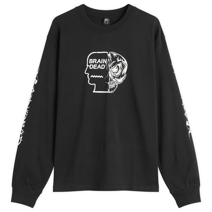 Tričko Brain Dead Brain Dead Skull Mech Long Sleeve T-Shirt, Size Large Čierna | BDF25T010O46-BLK