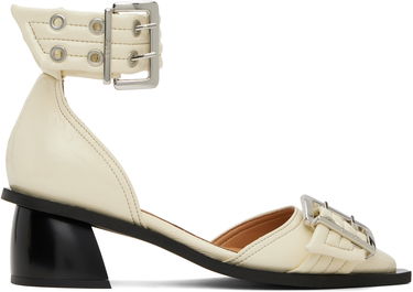 Tenisky a topánky GANNI GANNI Buckle Open Cut Heels Biela | S2902, 0
