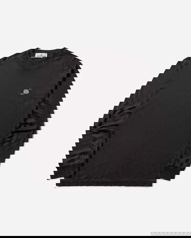 Tričko Stone Island Garment Dyed Logo Longsleeve T-Shirt Black Čierna | K2S15-2100028-S0013 V0029, 1