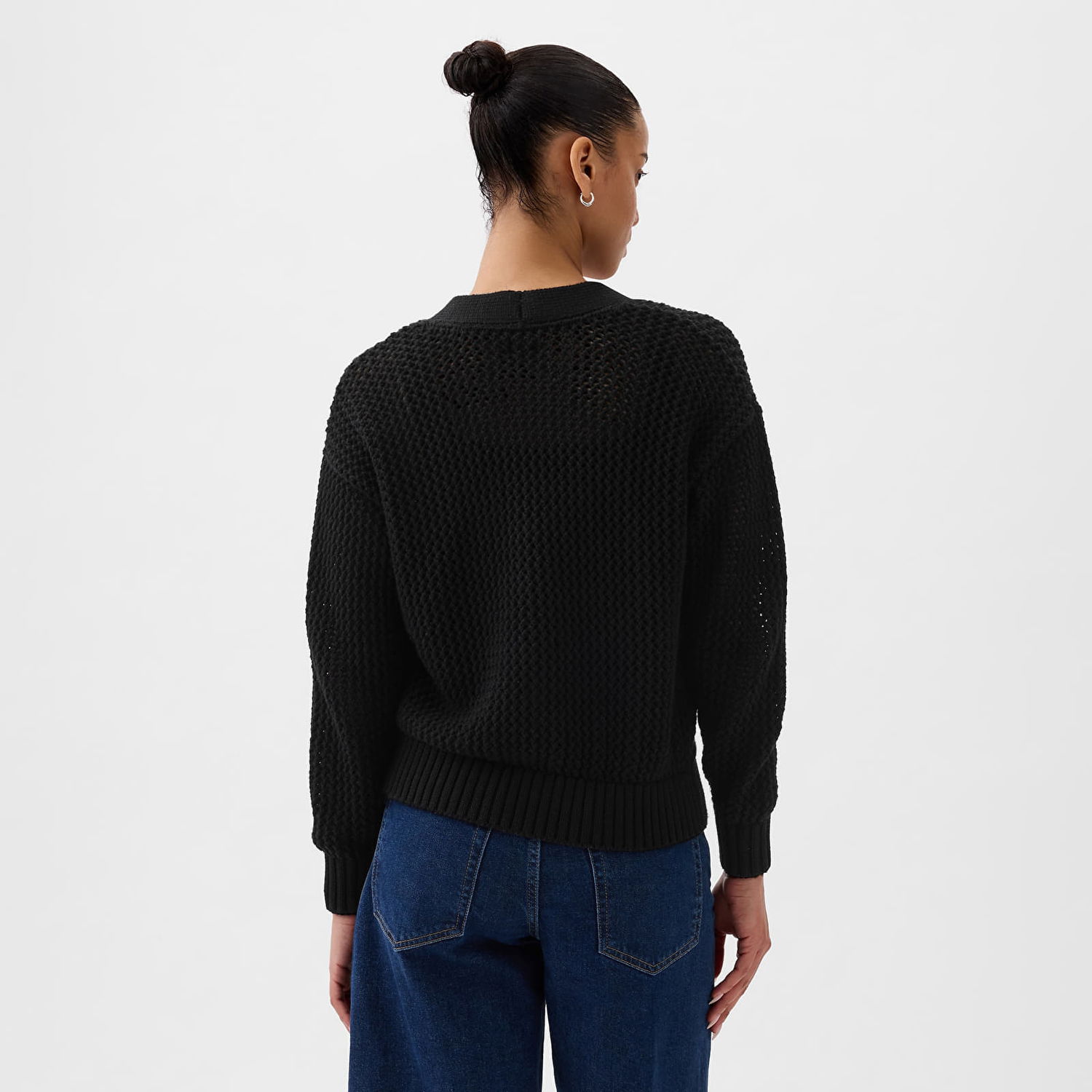Sveter GAP Longsleeve Crochet Cardigan Black Čierna | 854777-01, 1