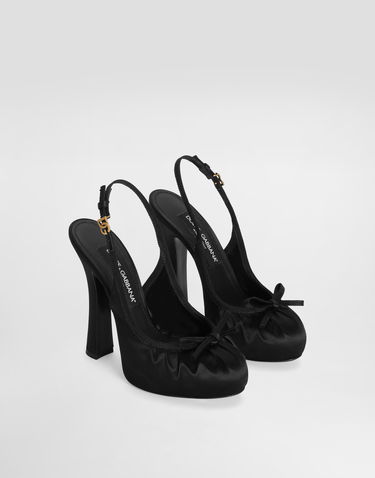 Doplnky Dolce & Gabbana Dolce & Gabbana Satin Slingback Pumps Čierna | CG0927AD1608B956, 1