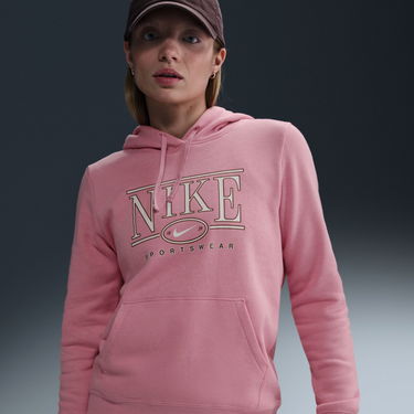 Mikina Nike Club Fleece Standard Hoodie Ružová | IB1992-699, 0