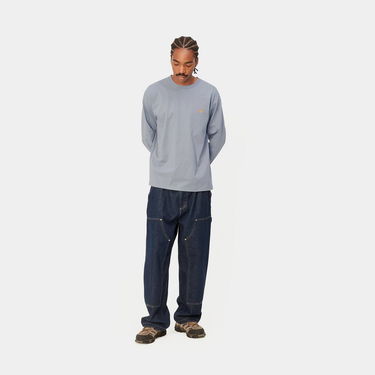 Tričko Carhartt WIP L/S Chase T-Shirt "Mirror / Gold" Modrá | I026392_1R2_XX, 2