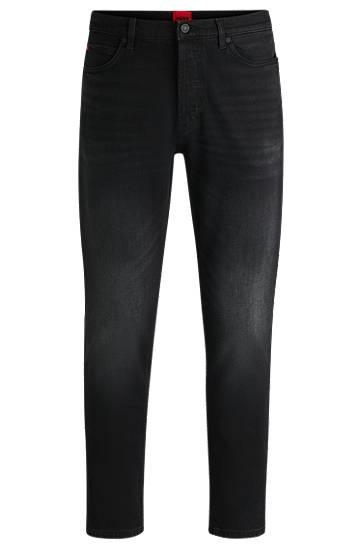 Džínsy BOSS Tapered Fit Stretch Denim Jeans Čierna | 50517492, 0