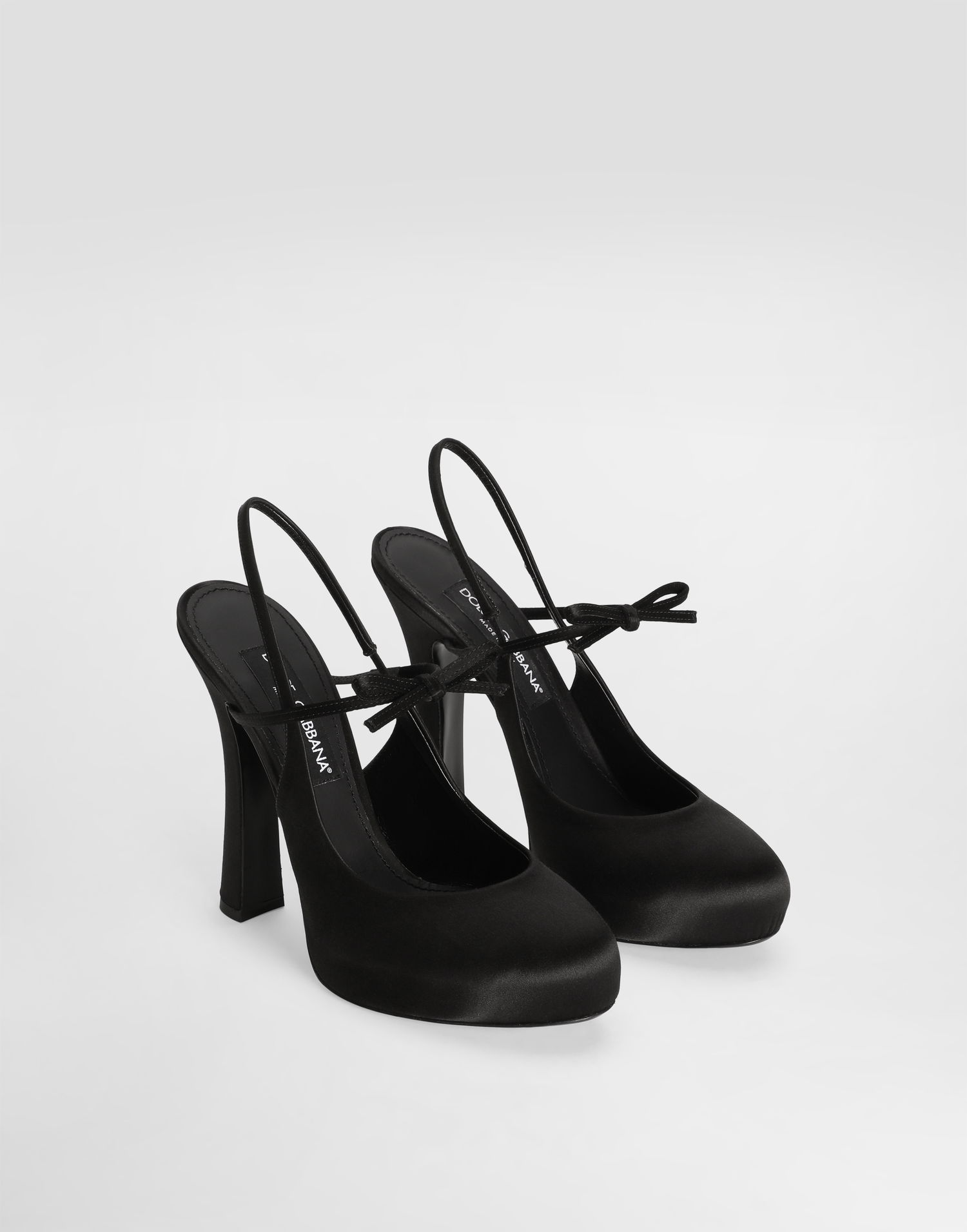 Doplnky Dolce & Gabbana Dolce & Gabbana Satin Slingbacks with Bow Detail Čierna | CG0930AE5478B956, 1