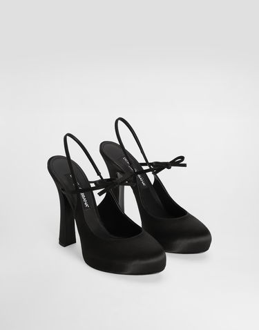 Doplnky Dolce & Gabbana Dolce & Gabbana Satin Slingbacks with Bow Detail Čierna | CG0930AE5478B956, 1