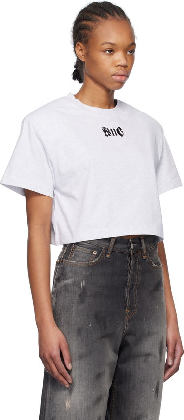 Crop Top We11done We11done Cropped T-Shirt with Shoulder Pads Šedá | WD-TT0-25-712-W-GY, 1