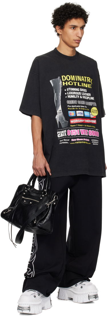 Tričko VETEMENTS Vetements Oversized 'Dominatrix Hotline' T-Shirt Čierna | UA66TR740B, 3