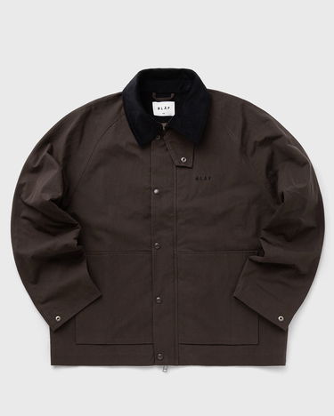Bunda ØLÅF Raglan Sleeve Workwear Jacket with Corduroy Collar Hnedá | M220503-HOT-FUDGE, 1