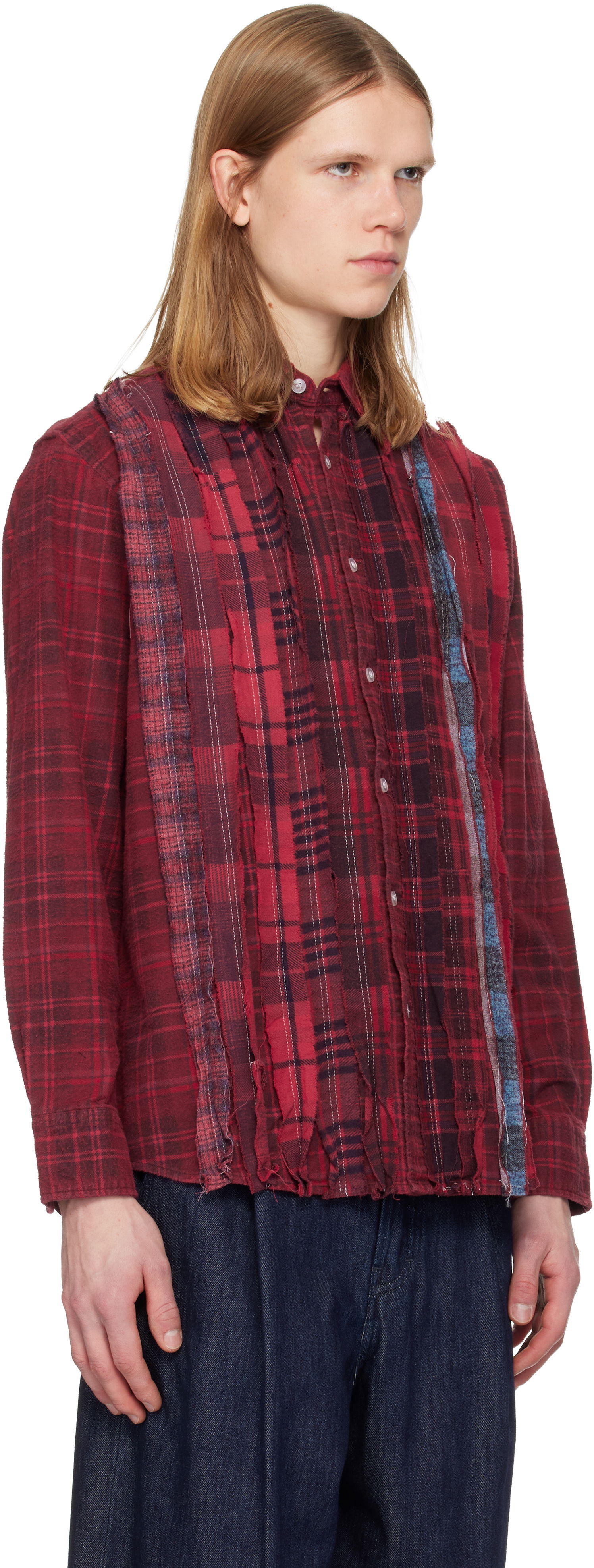 Košeľa Needles Distressed Patchwork Flannel Shirt Rôznofarebný | QV402, 1