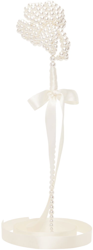 Kľúčenka Simone Rocha Simone Rocha Beaded Large Flower Bag Charm Biela | FLOWER1 0904 PEARL, 2