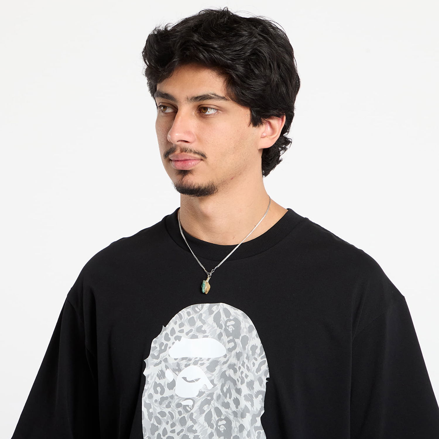 Tričko BAPE Wild Leopard Pattern Ape Head Relaxed Fit T-Shirt Čierna | 001TEL801306MBLK, 1