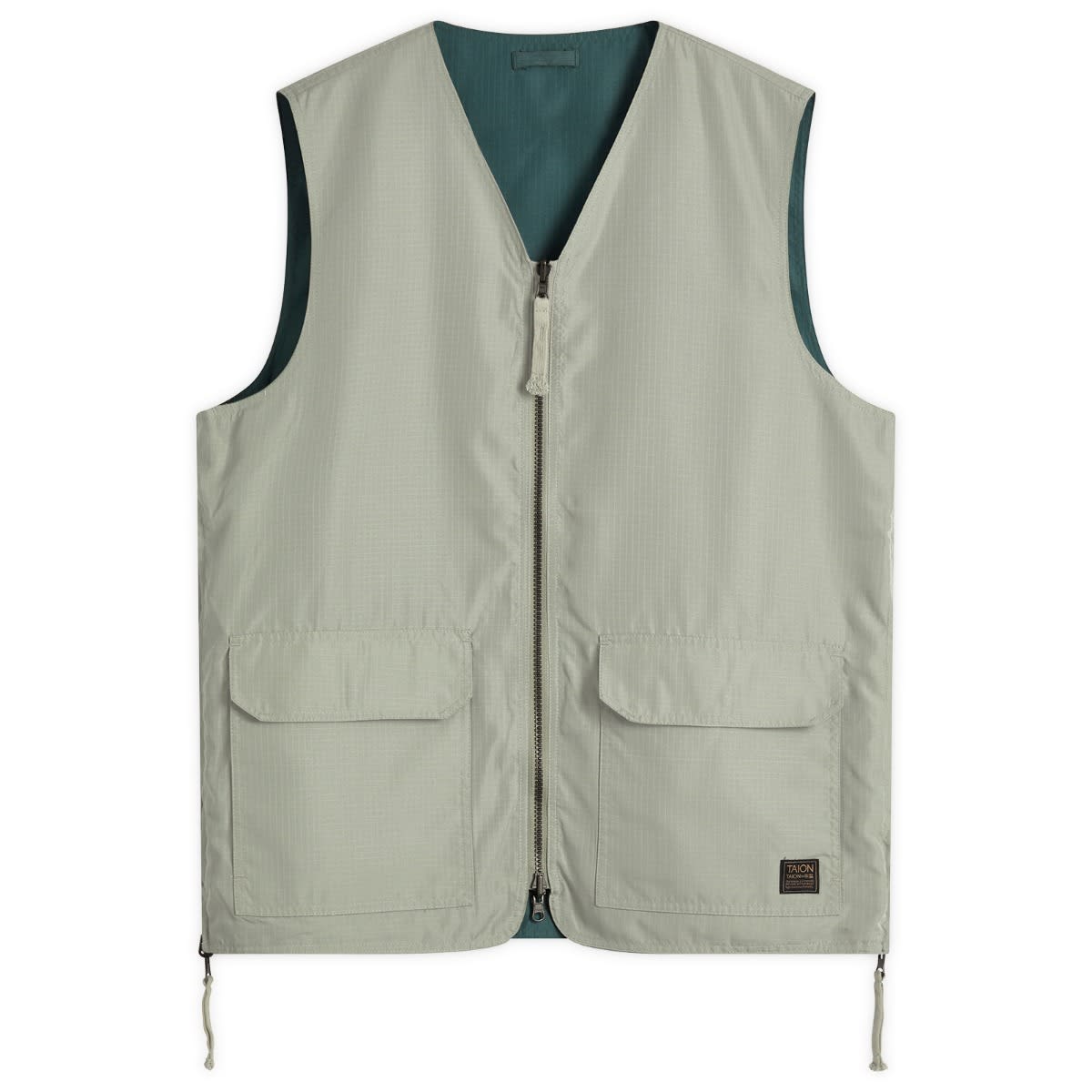 Vesta TAION Reversible V-Neck Vest Zelené | TAION-R001ZNDML-1-DSG, 0