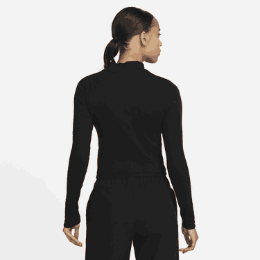 Crop Top Nike Sportswear Essential Mock Neck Long Sleeve Top Čierna | DV7880-010, 1