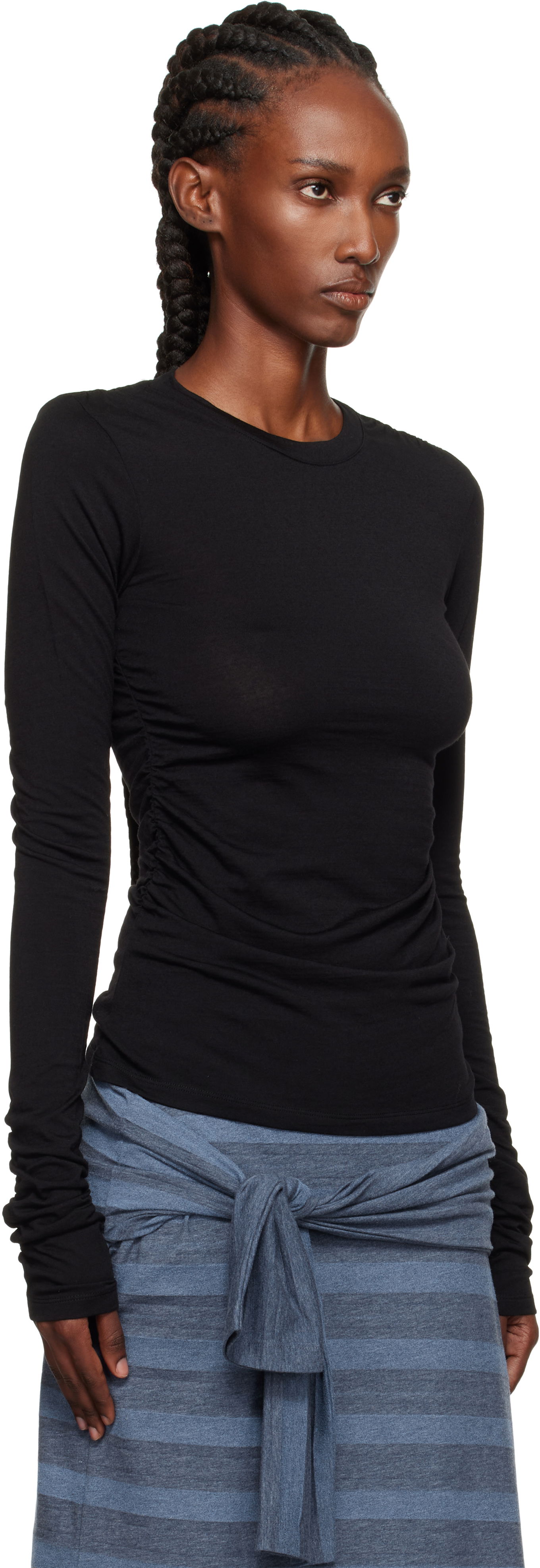 Tričko OUR LEGACY Our Legacy Strain Slim Longsleeve T-Shirt Čierna | W4256SIB, 1