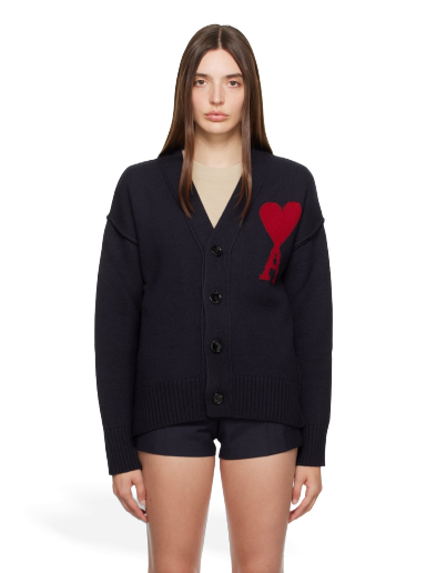 Sveter AMI Cardigan Navy | UKC006.018