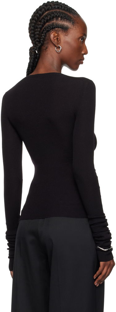 Sveter Ann Demeulemeester Ann Demeulemeester Lyell Elbow Cutout Fitted Sweater Čierna | 2520-W-KN02-KN043-099, 2