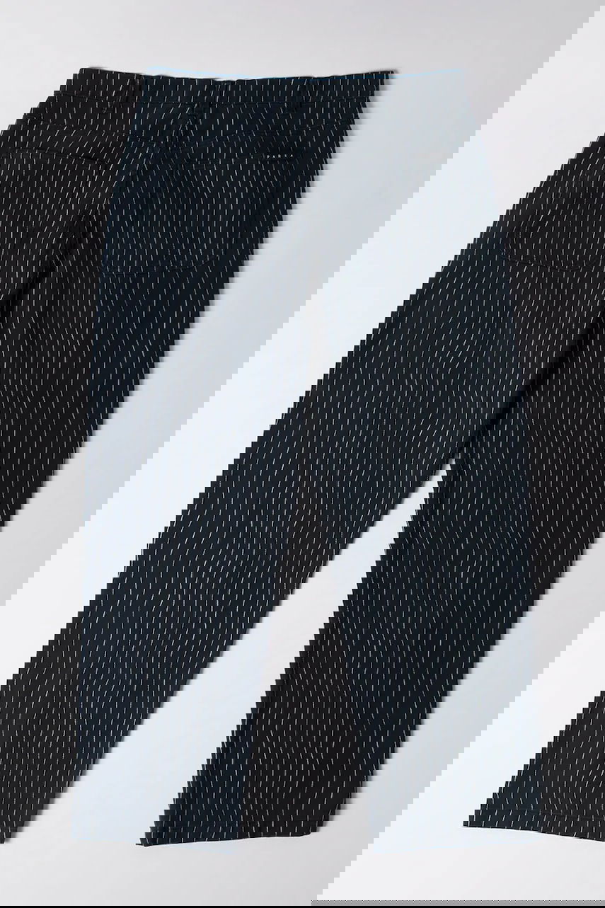 Nohavice By Parra Meandering Pinstripe Chinos Navy | 54245, 1