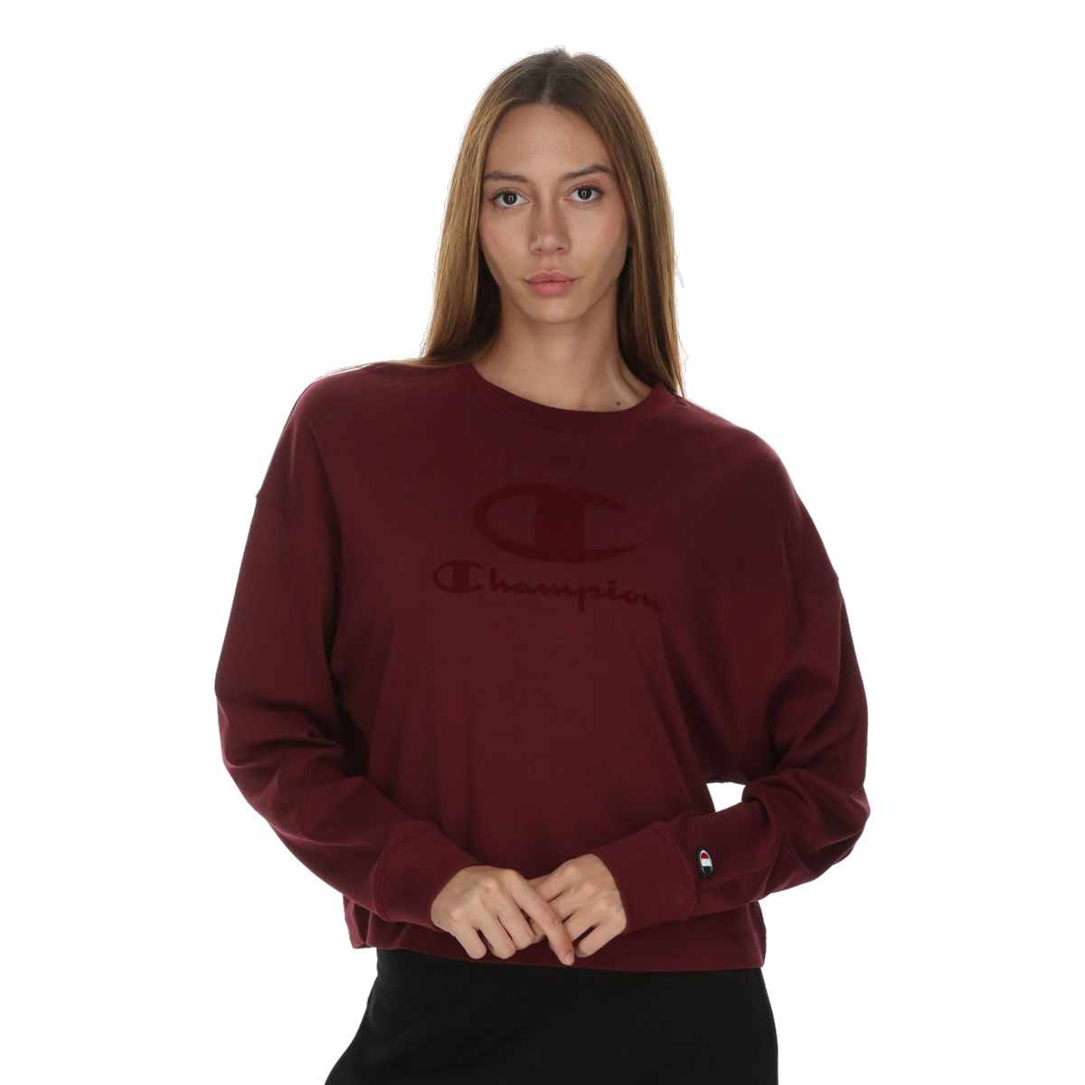 Mikina Champion Long-Sleeve Crewneck Sweatshirt Vínová | 118571-RS513, 0