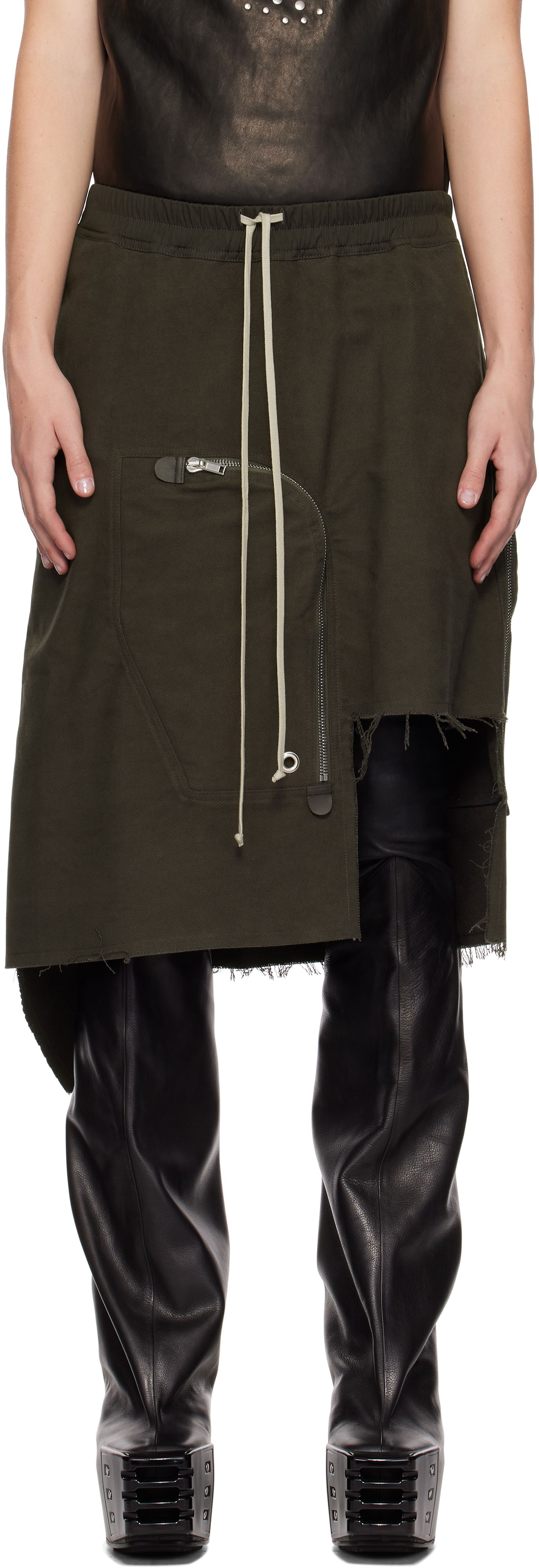 Sukňa Rick Owens Brushed Heavy Twill Skirt Šedá | RR02D6341 TB, 0