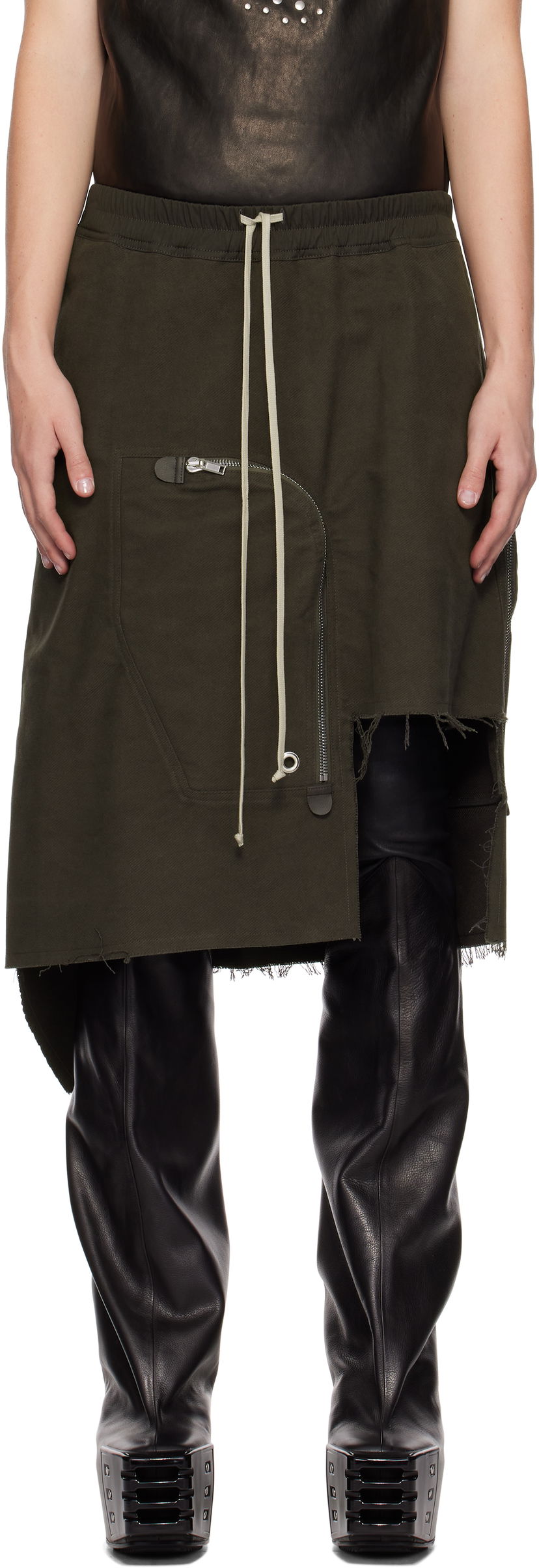 Sukňa Rick Owens Brushed Heavy Twill Skirt Šedá | RR02D6341 TB