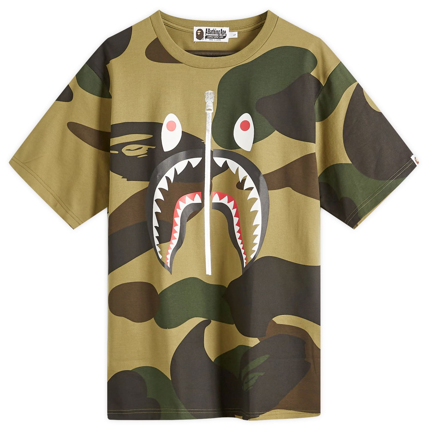 Tričko BAPE A Bathing Ape Giant 1St Camo Shark T-Shirt, Large Zelené | 001CSL301011M-GRN, 0