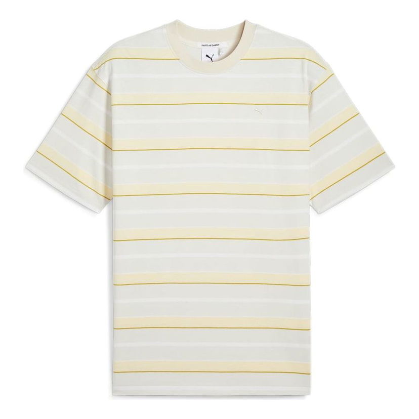 Tričko Puma MMQ Striped T-Shirt Biela | 626552-87