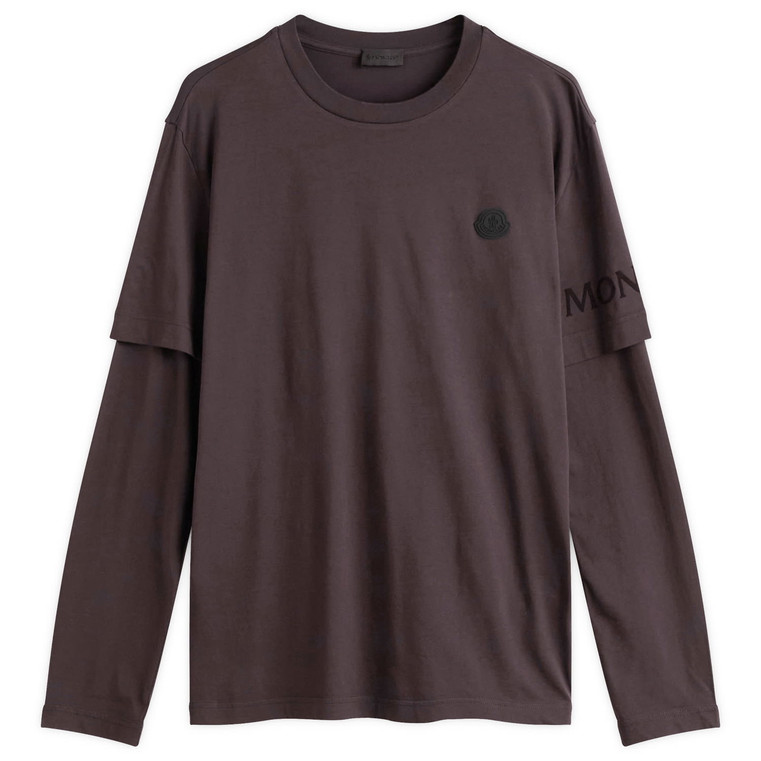 Tričko Moncler Double Layer Long Sleeve T-Shirt, Size Large, by Moncler Hnedá | 8D000-08-89AYW-250, 1