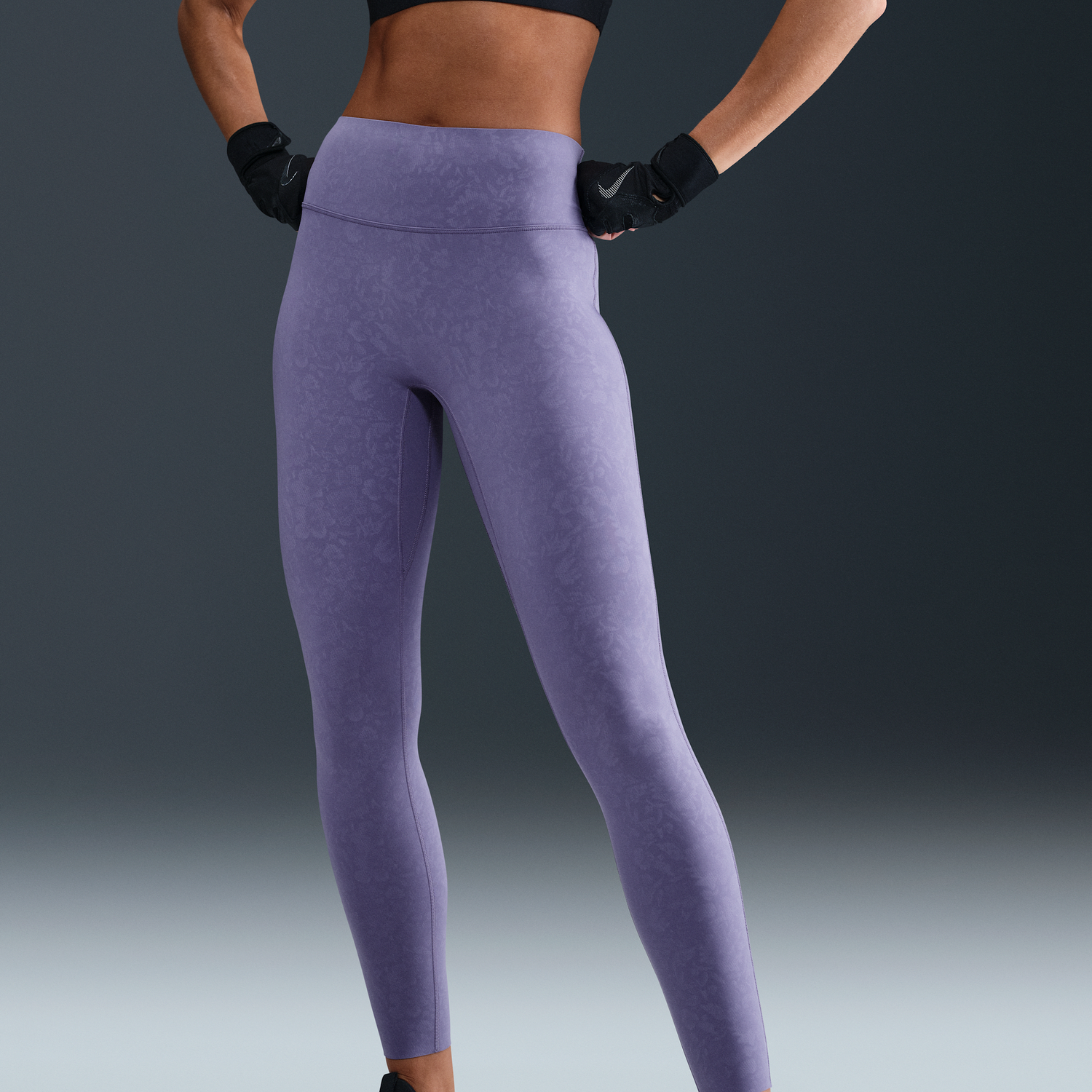 Legíny Nike Universa 7/8 Floral Print High-Waisted Mid-Support Leggings Fialová | HV1186-527, 1