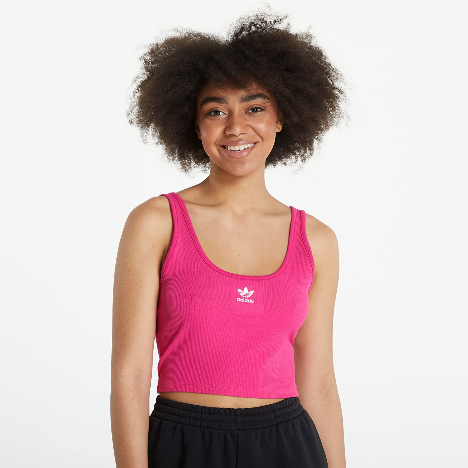 Tielko adidas Originals Adicolor Essential Rib Tank Top Ružová | HG6164, 1